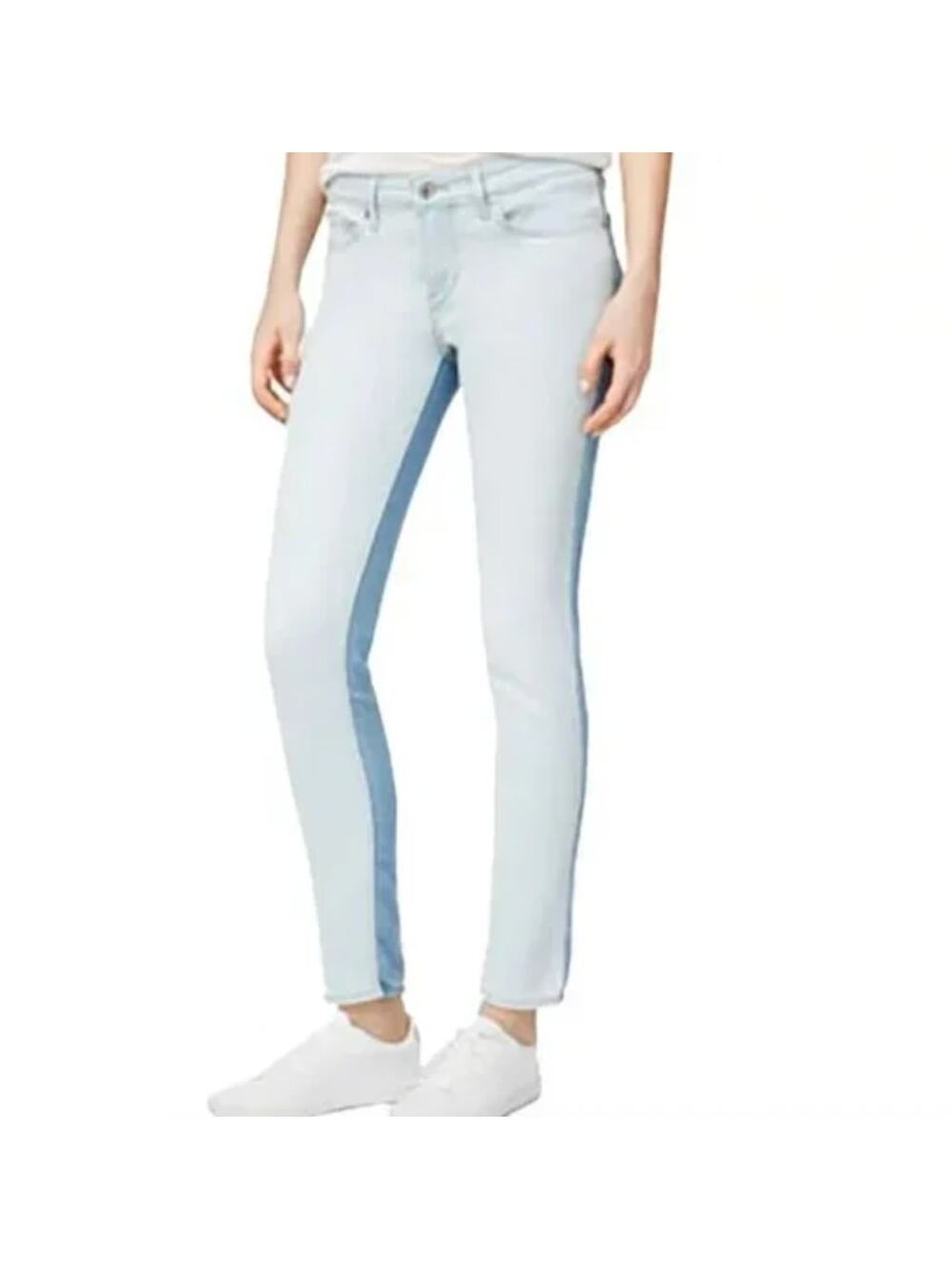 Levi's 711 Two-Tone Skinny Jeans Blue Lightwash Medium Wash Denim Sz 31